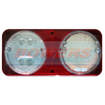 Sim 3165 12v/24v Rear Offside Universal Clear LED Combination + Fog & Reverse Lamp/Light
